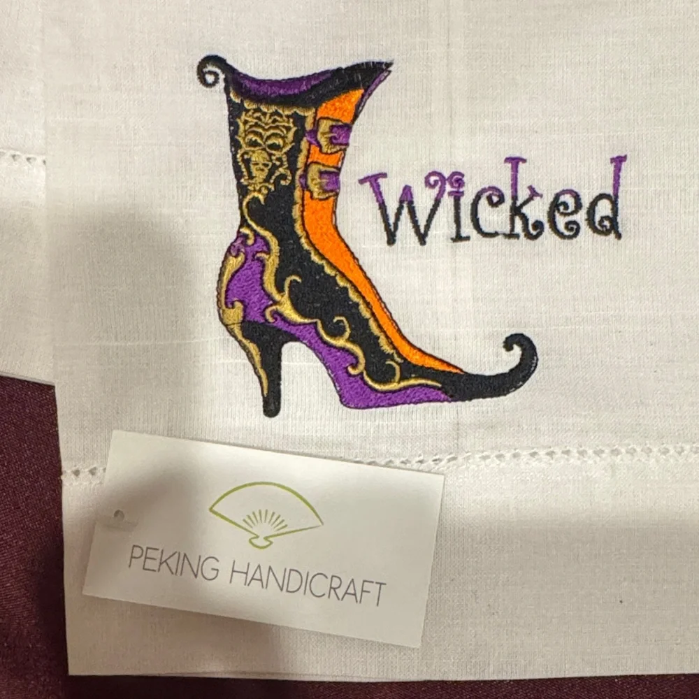 Peking Handicraft Embroidered Towels by Grandin Road -Wicked & Charmed Set of 2